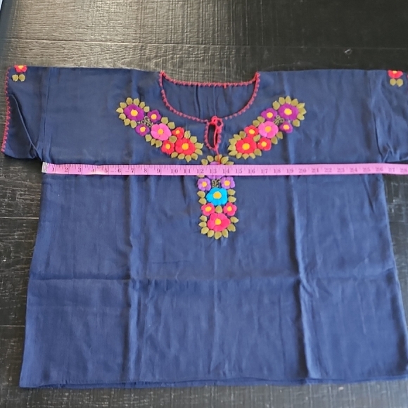 Embroidered Navy Blouse - Picture 1 of 5